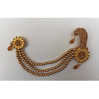 S H A H I T A J Traditional Rajasthani Golden Double Brooch for Barati/Groom/Social Occasions Pagdi Safa or Turban (OS694)