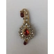 S H A H I T A J Traditional Rajasthani Golden with Red Stone Brooch for Barati/Groom/Social Occasions Pagdi Safa or Turban (OS701)-ST821-sm