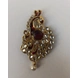 S H A H I T A J Traditional Rajasthani Golden with Red Stone Peacock Brooch for Barati/Groom/Social Occasions Pagdi Safa or Turban (OS702)-ST822-sm