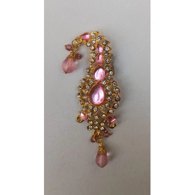S H A H I T A J Traditional Rajasthani Golden with Pink Stone Brooch for Barati/Groom/Social Occasions Pagdi Safa or Turban (OS704)-ST824