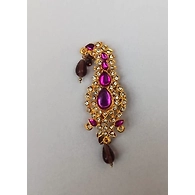 S H A H I T A J Traditional Rajasthani Golden with Purple Stone Brooch for Barati/Groom/Social Occasions Pagdi Safa or Turban (OS705)