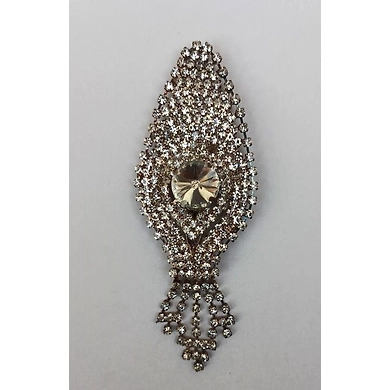 S H A H I T A J Traditional Rajasthani Silver Stone Brooch for Barati/Groom/Social Occasions Pagdi Safa or Turban (OS707)-ST827
