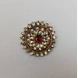 S H A H I T A J Traditional Rajasthani Golden with Red Stone Center Brooch for Barati/Groom/Social Occasions Pagdi Safa or Turban (OS708)-ST828-sm