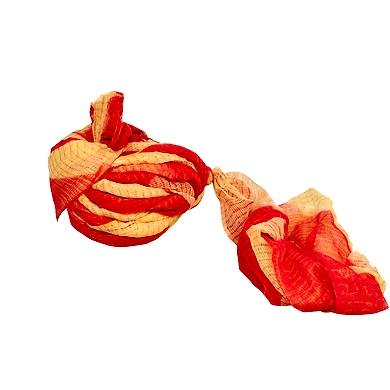 S H A H I T A J Traditional Rajasthani Jodhpuri Cotton Farewell/Retirement/Social Occasions Red &amp; Cream Kotadoriya Pagdi Safa or Turban for Kids and Adults (CT693)-18-3