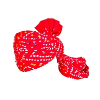 S H A H I T A J Traditional Rajasthani Jodhpuri Cotton Farewell/Retirement/Social Occasions Red Bandhej Pagdi Safa or Turban for Kids and Adults (CT714)