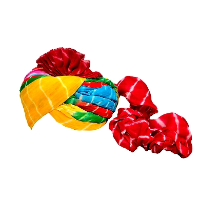 S H A H I T A J Traditional Rajasthani Jodhpuri Cotton Farewell/Retirement/Social Occasions Multi-Colored Lehariya Pagdi Safa or Turban for Kids and Adults (CT722)-18-3