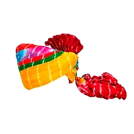 S H A H I T A J Traditional Rajasthani Jodhpuri Cotton Farewell/Retirement/Social Occasions Multi-Colored Lehariya Pagdi Safa or Turban for Kids and Adults (CT722)