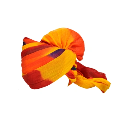 S H A H I T A J Traditional Rajasthani Jodhpuri Cotton Farewell/Retirement/Social Occasions Multi-Colored Pagdi Safa or Turban for Kids and Adults (CT723)-ST843_19andHalf