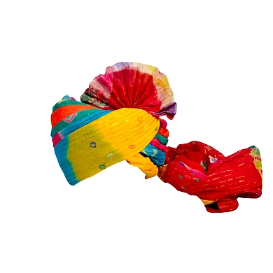 S H A H I T A J Traditional Rajasthani Jodhpuri Cotton Farewell/Retirement/Social Occasions Multi-Colored Pagdi Safa or Turban for Kids and Adults (CT726)-ST846_22