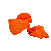 S H A H I T A J Traditional Rajasthani Jodhpuri Cotton Farewell/Retirement/Social Occasions Orange Lehariya Pagdi Safa or Turban for Kids and Adults (CT727)