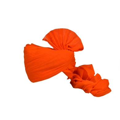 S H A H I T A J Traditional Rajasthani Jodhpuri Cotton Farewell/Retirement/Social Occasions Orange Pagdi Safa or Turban for Kids and Adults (CT728)-ST848_20