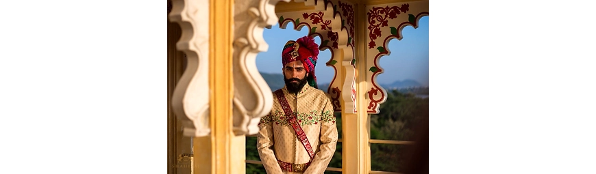  Customized Groom Pure Georgette Safa or Turban   