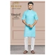 S H A H I T A J Traditional Blue Barati/Groom/Social Occasions Cotton Modi Kurta Pajama for Adults (MW762)-ST883_40-sm