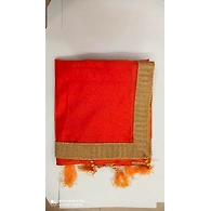 S H A H I T A J Traditional Rajasthani Wedding Orange Silk Stole/Dupatta/Shawl for Groom or Dulha (DS771)-Free Size