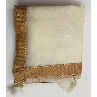 S H A H I T A J Traditional Rajasthani Wedding Off White Silk Stole/Dupatta/Shawl for Groom or Dulha (DS636)