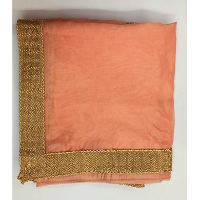 S H A H I T A J Traditional Rajasthani Wedding Peach Silk Stall/Dupatta/Shawl for Groom or Dulha (DS554)-ST677
