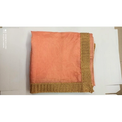 S H A H I T A J Traditional Rajasthani Wedding Peach Silk Stall/Dupatta/Shawl for Groom or Dulha (DS554)-Free Size-1