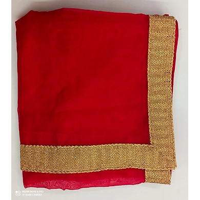 S H A H I T A J Traditional Rajasthani Wedding Red Silk Stall/Dupatta/Shawl for Groom or Dulha (DS552)-ST675