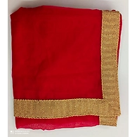 S H A H I T A J Traditional Rajasthani Wedding Red Silk Stall/Dupatta/Shawl for Groom or Dulha (DS552)