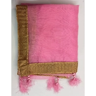 S H A H I T A J Traditional Rajasthani Wedding Baby Pink Silk Stole/Dupatta/Shawl for Groom or Dulha (DS797)