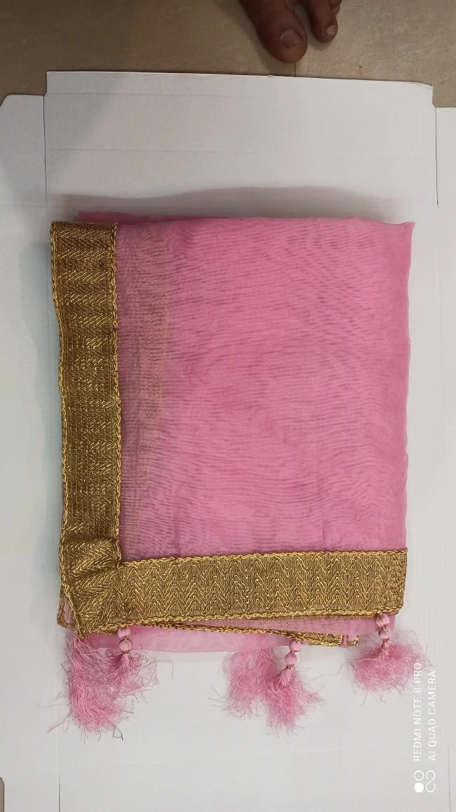 S H A H I T A J Traditional Rajasthani Wedding Baby Pink Silk Stole/Dupatta/Shawl for Groom or Dulha (DS797)-Free Size-1