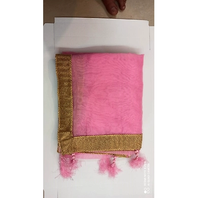 S H A H I T A J Traditional Rajasthani Wedding Baby Pink Silk Stole/Dupatta/Shawl for Groom or Dulha (DS797)-Free Size-1