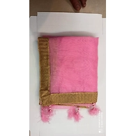S H A H I T A J Traditional Rajasthani Wedding Baby Pink Silk Stole/Dupatta/Shawl for Groom or Dulha (DS797)-Free Size