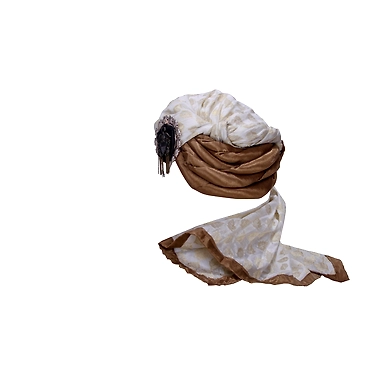 S H A H I T A J Designer White Brocade Silk Unisex Kids and Adults Pagdi Safa or Turban for Fashion Shows &amp; Events (DT795)-18-4