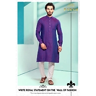 S H A H I T A J Traditional Barati/Groom/Social Occasions Linen Kurta with Pajama for Adults (MW804)