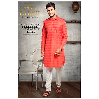 S H A H I T A J Traditional Barati/Groom/Social Occasions Pathani Cotton Kurta with Pajama for Adults (MW809)-ST929_42