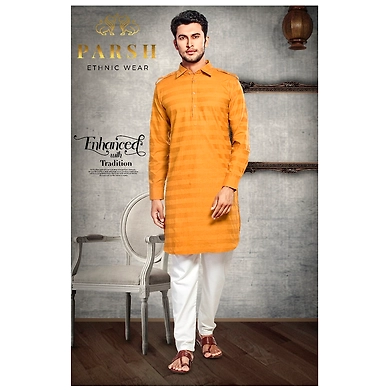S H A H I T A J Traditional Barati/Groom/Social Occasions Pathani Cotton Kurta with Pajama for Adults (MW812)-ST932_42