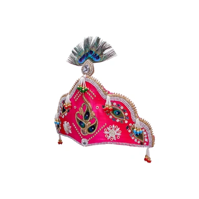 S H A H I T A J Traditional Silk Bhagwan Mukut Pagdi Safa or Turban for God's Idol/Kids/Adults (RT815)-For Miniature God's Idol (3 inches to 16 inches)-3