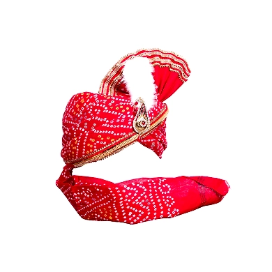 S H A H I T A J Traditional Rajasthani Red Bandhej Cotton Mahakal Bhagwan Pagdi Safa or Turban for God's Idol/Kids/Adults (RT632)-For Miniature God's Idol (3 inches to 16 inches)-3