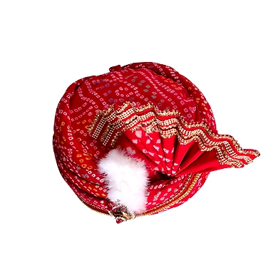 S H A H I T A J Traditional Rajasthani Red Bandhej Cotton Mahakal Bhagwan Pagdi Safa or Turban for God's Idol/Kids/Adults (RT632)-For Miniature God's Idol (3 inches to 16 inches)-4