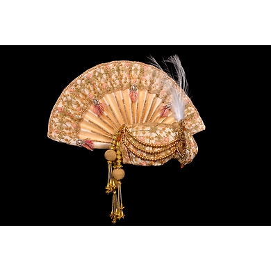 S H A H I T A J Traditional Rajasthani Peach Brocade &amp; Silk Bhagwan ki Pagdi Safa or Turban for God's Idol/Kids/Adults (RT297)-For Miniature God's Idol (3 inches to 16 inches)-4