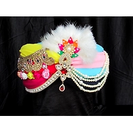 S H A H I T A J Traditional Rajasthani Multi-Colored Silk Bhagwan ki Pagdi Safa or Turban for God's Idol/Kids/Adults (RT309)