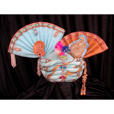 S H A H I T A J Traditional Rajasthani Silk Bhagwan ki Pagdi Safa or Turban for God's Idol/Kids/Adults (RT311)-ST426_Large
