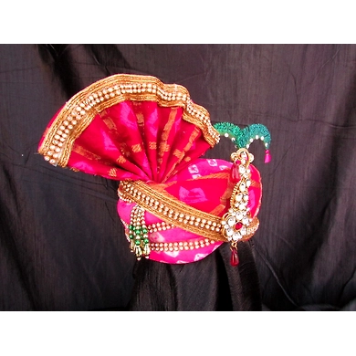 S H A H I T A J Traditional Rajasthani Multi-Colored Silk Bhagwan ki Pagdi Safa or Turban for God's Idol/Kids/Adults (RT316)-For Miniature God's Idol (3 inches to 16 inches)-3