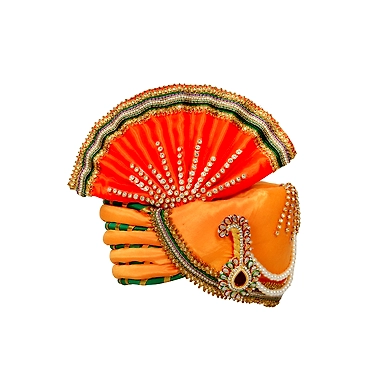 S H A H I T A J Traditional Rajasthani Multi-Colored Ganpati Bhagwan Silk Pagdi Safa or Turban for God's Idol/Kids/Adults (RT292)-ST388_Mini