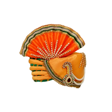 S H A H I T A J Traditional Rajasthani Multi-Colored Ganpati Bhagwan Silk Pagdi Safa or Turban for God's Idol/Kids/Adults (RT292)-ST388_Kids