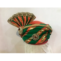 S H A H I T A J Traditional Rajasthani Silk Multi-Colored Bhagwan ki Mewadi Pagdi or Turban for God's Idol/Kids/Adults (MT294)