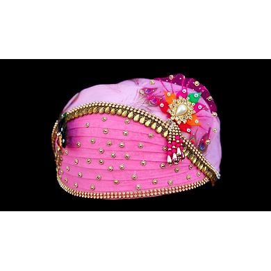 S H A H I T A J Traditional Rajasthani Multi-Colored Cotton Mewadi Krishna Bhagwan Pagdi or Turban for God's Idol/Kids/Adults (MT276)-For Miniature God's Idol (3 inches to 16 inches)-3