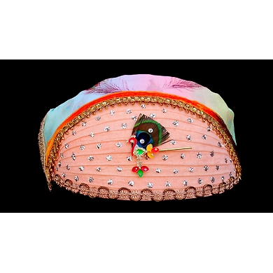 S H A H I T A J Traditional Rajasthani Multi-Colored Cotton Mewadi Krishna Bhagwan Pagdi or Turban for God's Idol/Kids/Adults (MT277)-ST360_Large