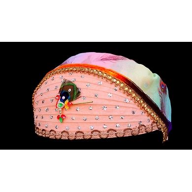 S H A H I T A J Traditional Rajasthani Multi-Colored Cotton Mewadi Krishna Bhagwan Pagdi or Turban for God's Idol/Kids/Adults (MT277)-For Miniature God's Idol (3 inches to 16 inches)-3