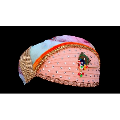 S H A H I T A J Traditional Rajasthani Multi-Colored Cotton Mewadi Krishna Bhagwan Pagdi or Turban for God's Idol/Kids/Adults (MT277)-For Miniature God's Idol (3 inches to 16 inches)-4