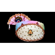 S H A H I T A J Traditional Rajasthani Multi-Colored Cotton Mewadi Krishna Bhagwan Pagdi or Turban for God's Idol/Kids/Adults (MT278)