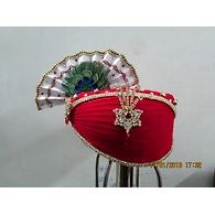S H A H I T A J Traditional Rajasthani Multi-Colored Krishna Bhagwan Cotton Mewadi Pagdi or Turban for God's Idol/Kids/Adults (MT284)