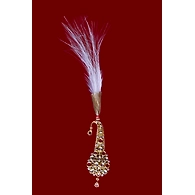 S H A H I T A J Traditional Golden with Pink Stone Brooch or Kalangi with Feather for Barati/Groom/Social Occasions Pagdi Safa or Turban (OS822)