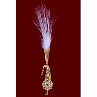 S H A H I T A J Traditional Golden with Green Stone Brooch or Kalangi with Feather for Barati/Groom/Social Occasions Pagdi Safa or Turban (OS824)