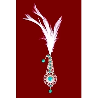 S H A H I T A J Traditional Golden with Multicolor Stone Brooch or Kalangi with Feather for Barati/Groom/Social Occasions Pagdi Safa or Turban (OS830)